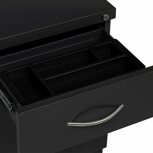 Hirsh Industries 21120 Charcoal Mobile Pedestal Letter File Cabinet - 1 Box Drawer & 1 File Drawer 42021120